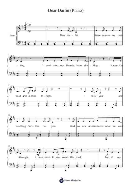 Dear Darlin (Piano) Sheet Music by Olly Murs-Arr.Saxbraith