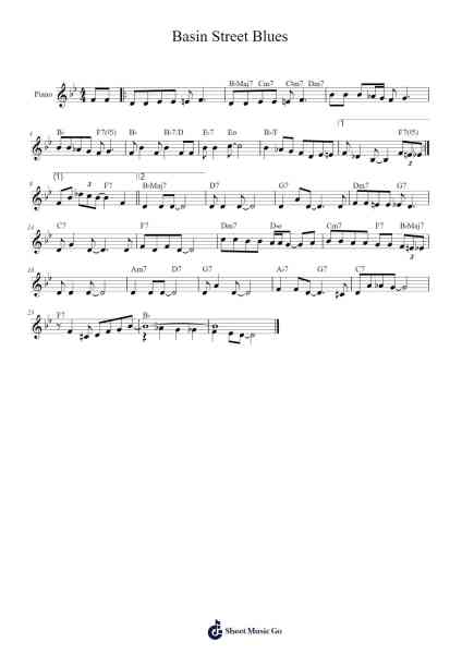 Basin Street Blues Sheet Music by S.Williams-Arr.Hudcie Rhoclark
