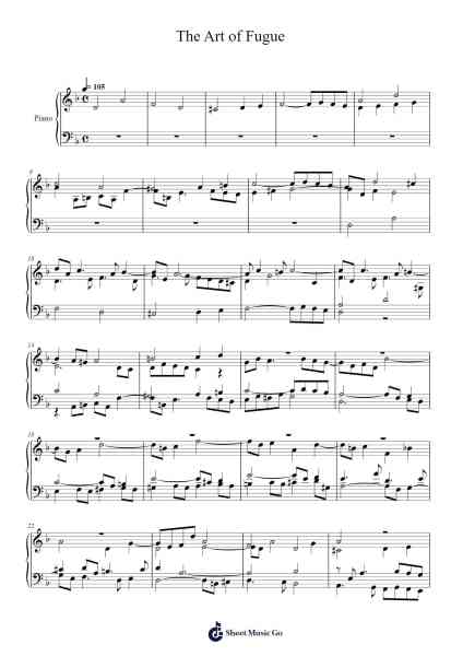 The Art of Fugue, BWV 1080: Contrapunctus I Sheet Music oleh Johann Sebastian Bach-Arr.Ldad Jeanvan