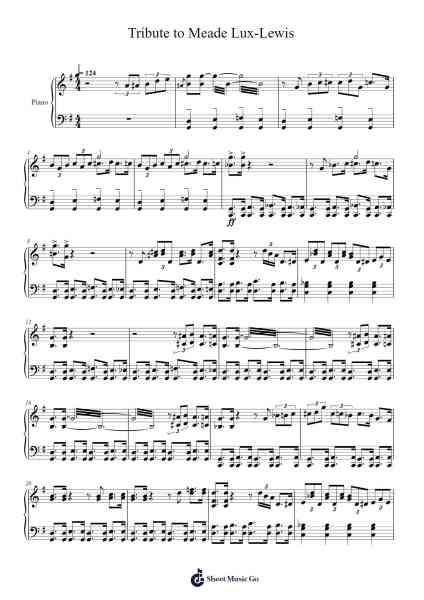 Tribute to Meade Lux-Lewis Sheet Music by edebob479-Arr.Poshua Xansweet