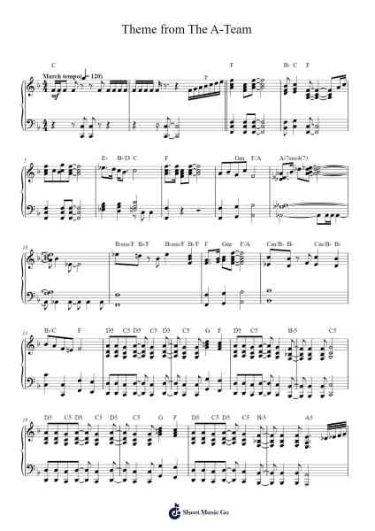 Theme from The A-Team Sheet Music by Mike Post-Arr.Bophen