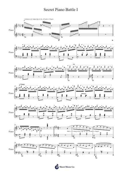 Secret Piano Battle I Sheet Music by Jay Chou-Arr.Funkdrich Mansbing