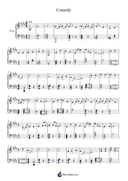 Comedy Sheet Music by Gen Hoshino-Arr.Davebel
