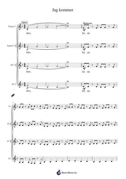 Jag kommer Sheet Music by Veronica Maggio-Arr.Leighruth