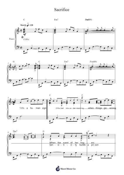 Sacrifice Sheet Music by Elton John-Arr.Churmike