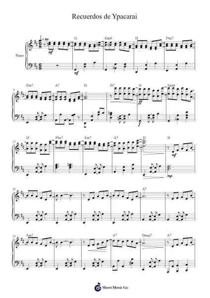 Recuerdos de Ypacarai Sheet Music by Demetrio Ortíz-Arr.Irbald Jouvier