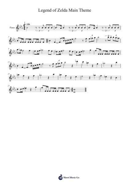 Legend of Zelda Main Theme Sheet Music by Koji Kondo-Arr.Triswolf Roochel