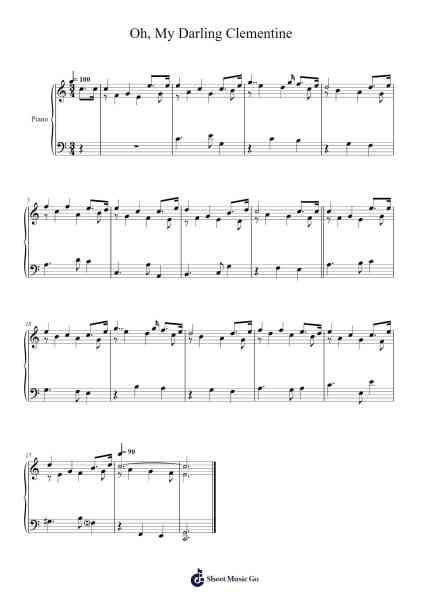 Oh, My Darling Clementine Sheet Music by Percy Montrose-Arr.Louiefie
