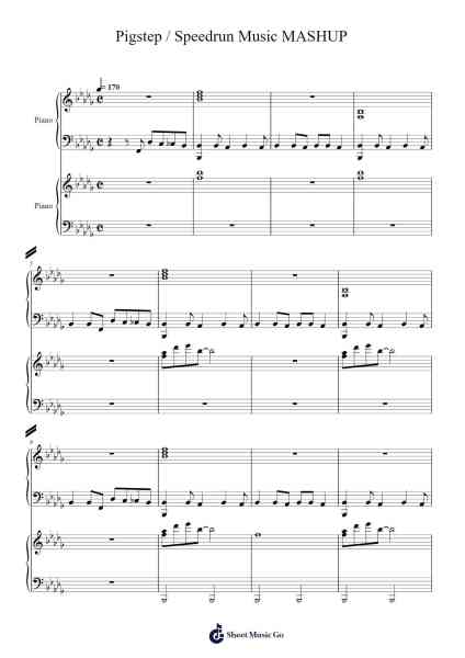 Pigstep / Speedrun Music MASHUP 樂譜由 Lena Raine - 編曲 Narion