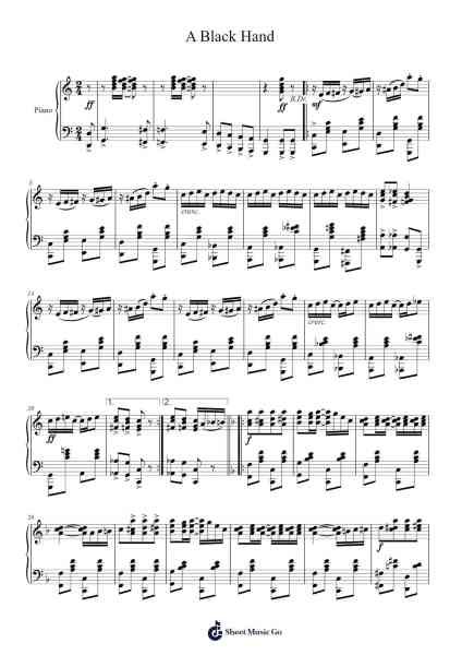 A Black Hand Sheet Music by Robert Hoffman-Arr.Dartricia Curcrofts