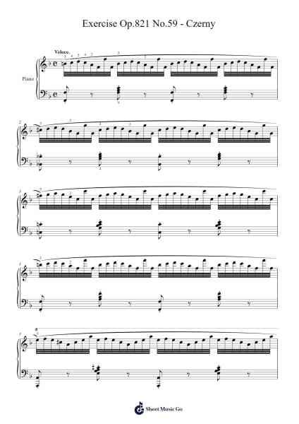 Exercise Op. 821 No. 59 Sheet Music by Carl Czerny-Arr.Paggai Noelsay