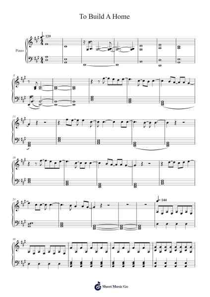 To Build A Home Sheet Music by The Cinematic Orchestra-Arr.Minmeg Bobfax