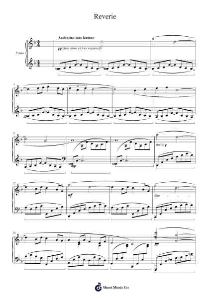 Reverie Sheet Music by Claude Debussy-Arr.Yorktie Phisopp