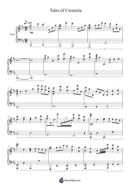 Tales of Crestoria - Title Screen Sheet Music by Takao Ogi-Arr.Regbob Diachols