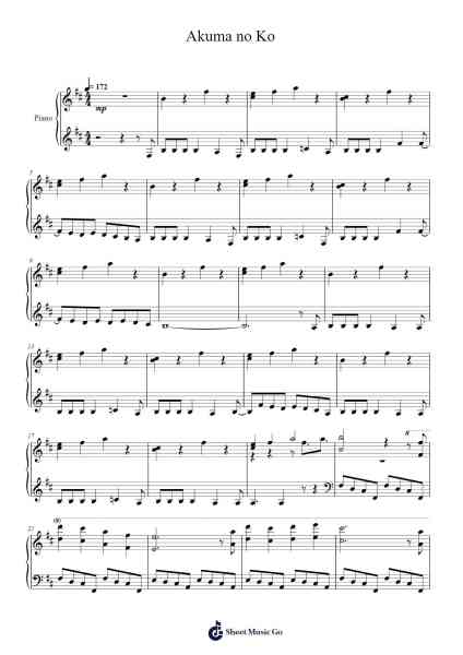 Akuma no Ko Sheet Music by Ai Higuchi-Arr.Dowar Warford
