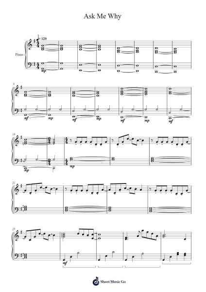 Ask Me Why Musica per pianoforte di Joe Hisaishi - Arr.Louhal