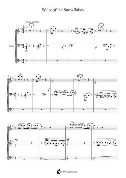 The Nutcracker - Waltz of the Snowflakes Sheet Music by Pyotr Ilyich Tchaikovsky-Arr.Cookegil