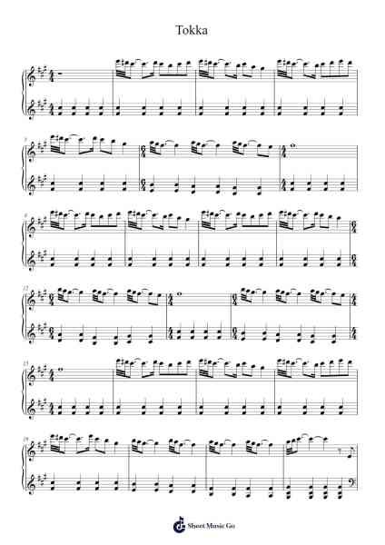 Tokka Sheet Music by Agnes Obel-Arr.Steyule Lanceac