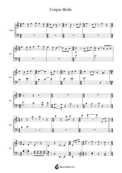 Corpse Bride Sheet Music by Danny Elfman-Arr.Gasgreve Ausnal