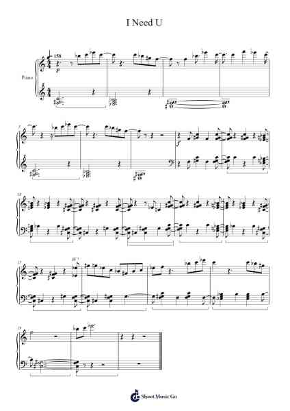 I Need U Sheet Music by BTS-Arr.Ivessid