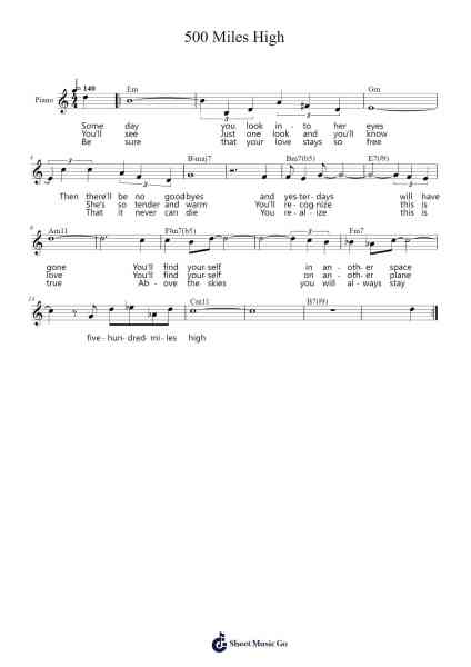 500 Miles High Sheet Music by Chick Corea-Arr.Carlphrey
