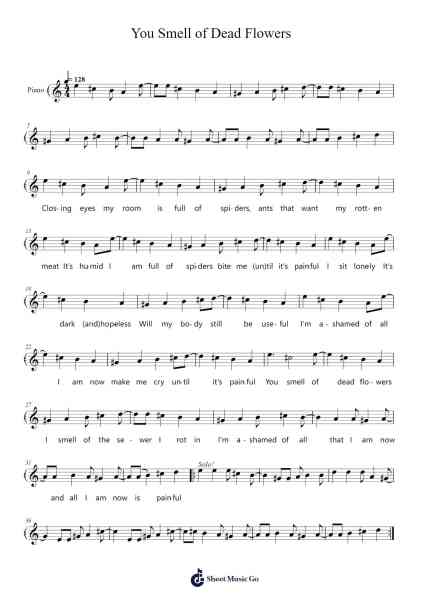 You Smell of Dead Flowers Sheet Music by VSlush-Arr.Odewyatt