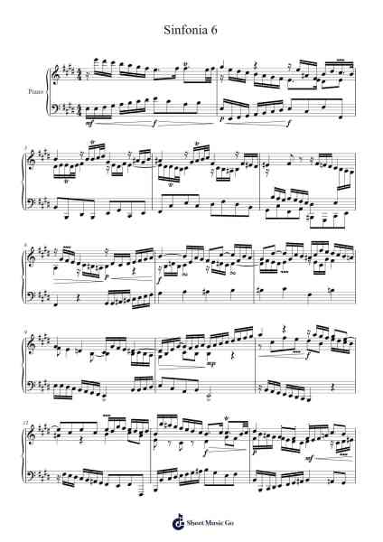 Sinfonia 6 Sheet Music by atmaninov-Arr.Manssaul Dexy