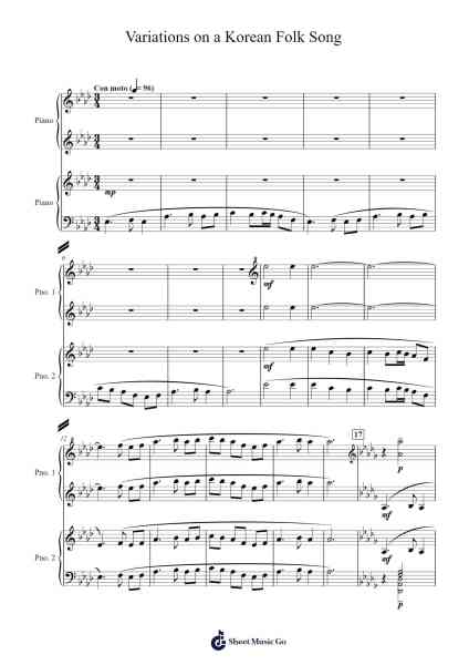 Variations On A Korean Folk Song Sheet Music by John Barnes Chance-Arr.Blycarr