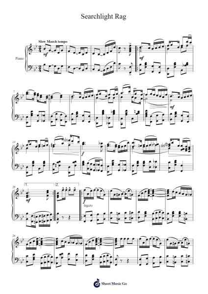 Searchlight Rag Sheet Music by Scott Joplin-Arr.Vanralph Aunald