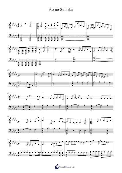 Ao no Sumika Sheet Music by Tatsuya Kitani-Arr.Tesssaul