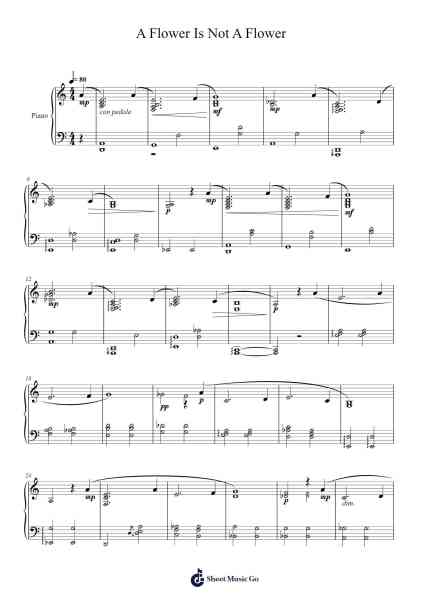 A Flower Is Not A Flower Sheet Music by Ryuichi Sakamoto-Arr.Ausdam Pukin