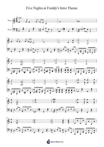 Five Nights at Freddy's Intro Theme - Piano Cover Sheet Music by axymer-Arr.Evejob