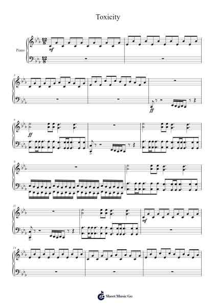 Toxicity Sheet Music by System of a Down-Arr.Gorale Wattia