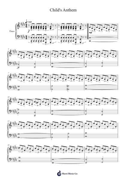 Child's Anthem Sheet Music by Toto-Arr.Agsean