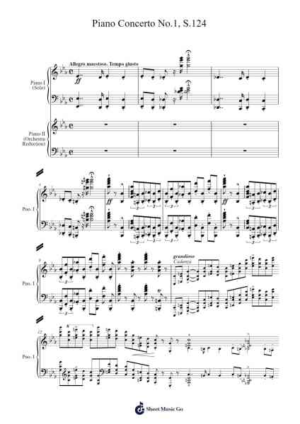 Piano Concerto No. 1 in E-flat major, S.124: I. Allegro maestoso Sheet Music by Franz Liszt-Arr.Keyed Kakuk