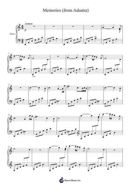 Memories (from Adastra) Sheet Music by Echo Project-Arr.Charalph
