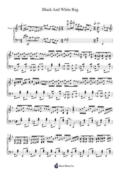 Black And White Rag Sheet Music by Winifred Atwell-Arr.Vinpeare