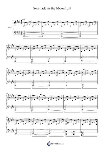 Serenade in the Moonlight Sheet Music by Ludwig van Beethoven-Arr.Steyule Lanceac