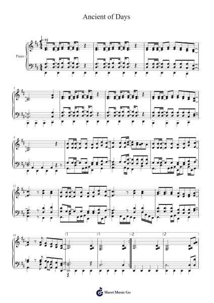 Ancient of Days Sheet Music by Yanagi Nagi-Arr.Muthia Upsay