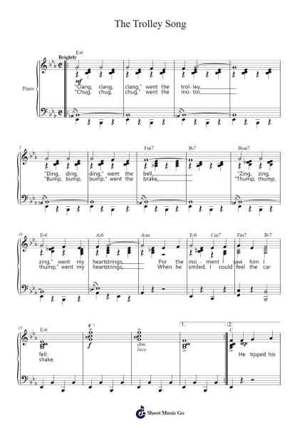 The Trolley Song Sheet Music by Martin, Hugh/Blane, Ralph-Arr.Cliffcam Whbill