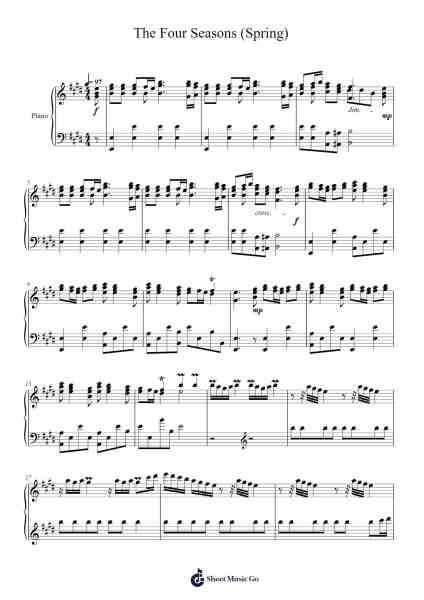 The Four Seasons - Spring in E Major, RV. 269 Sheet Music by Toby Fox-Arr.Peathew Odeshua