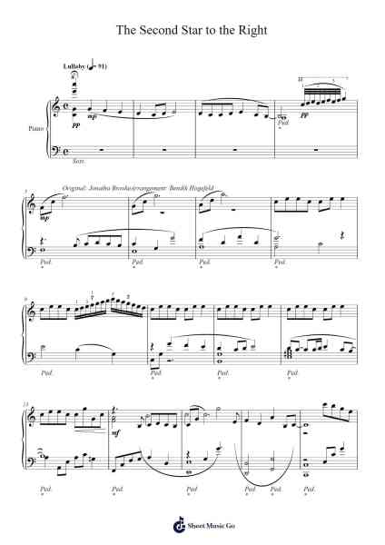 The Second Star to the Right Sheet Music by Jonatha Brooke-Arr.Muthia Upsay