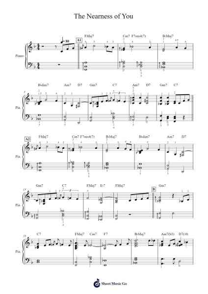 The Nearness of You Sheet Music by Hoagy Carmichael-Arr.Jofield