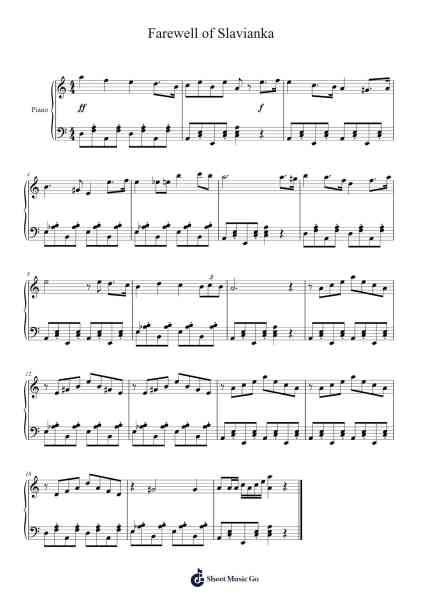 Farewell of Slavianka Sheet Music by Vasily Ivanovich Agapkin-Arr.Sampcon Mevans