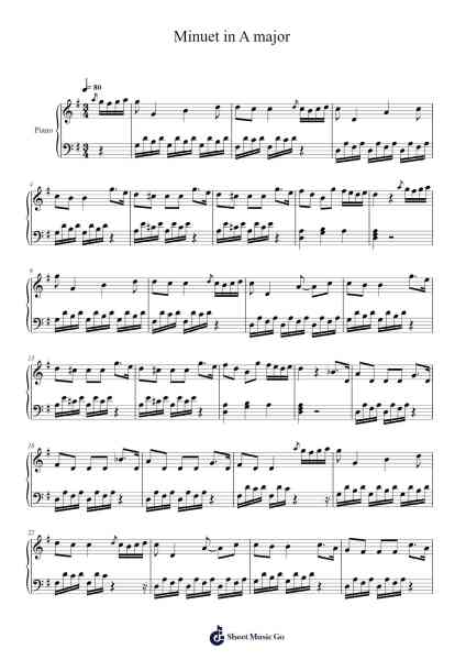 Minuet in A Major Sheet Music by Luigi Boccherini-Arr.Zaharte Whlith