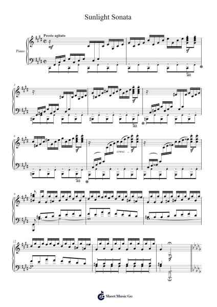 Sunlight Sonata Sheet Music by Tony Ann-Arr.Upving