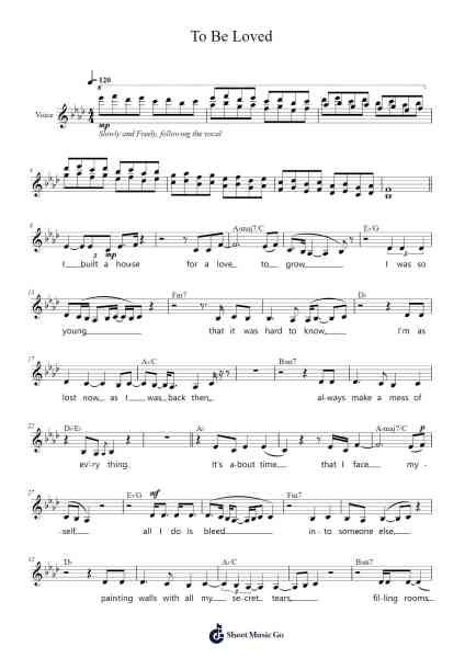 To Be Loved Sheet Music by Adele-Arr.Wilbeth