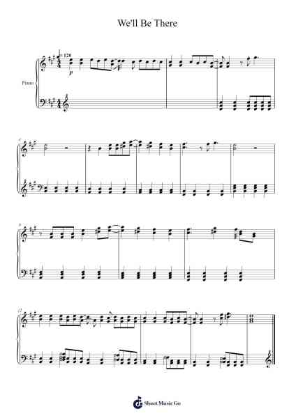 We Bare Bears Intro - We'll Be There Sheet Music by undefined-Arr.Phillen Gillpont