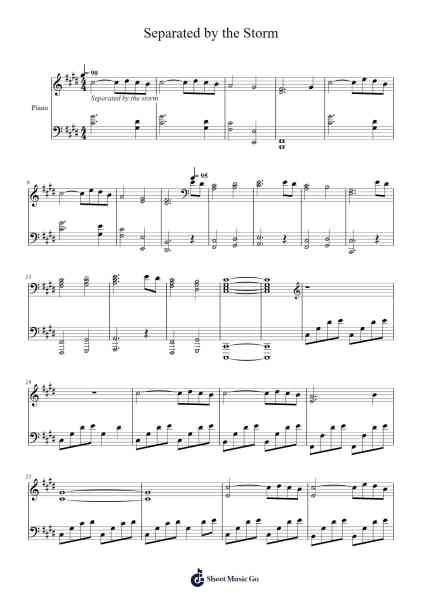 Separated by the Storm Piano Medley Sheet Music by Gareth Coker-Arr.Dunnnic