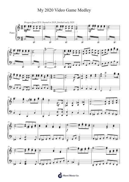 My 2020 Video Game Medley Sheet Music by many-Arr.Olch